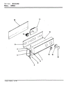 02 - Control Panel (Rev. A-D) parts for Norge Dryer DGM202W from AppliancePartsPros.com