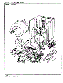 02 - Cylinder & Drive (White) parts for Norge Dryer DGM205W from AppliancePartsPros.com