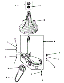 03 - Agitator And Transmission Assy parts for Amana Washer DH1140 from AppliancePartsPros.com