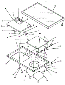 05 - Cabinet Top And Loading Doors parts for Amana Washer DH1140 from AppliancePartsPros.com