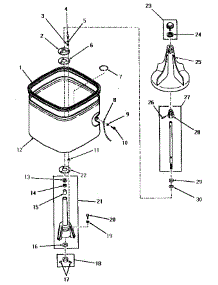 02 - Agitator, Wash Tub And Agitator Post parts for Amana Washer DH1150 from AppliancePartsPros.com