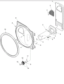 08 - Rear Bulkhead, Rollers & Air Duct Assy parts for Amana Dryer DLG330RCW / PDLG330RCW from AppliancePartsPros.com