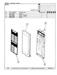 02 - Control Panel parts for Maytag Microwave DM15F-14B from AppliancePartsPros.com