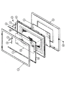 03 - Door parts for Maytag Microwave DM15H-14B from AppliancePartsPros.com