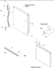 04 - Door Handles & Accessories parts for Amana Refrigerator DRB2101BC / PDRB2101BC0 from AppliancePartsPros.com
