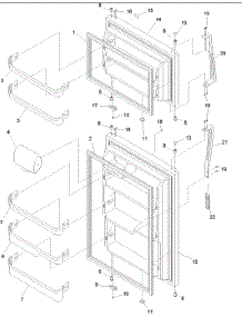 02 - Door Assy, Handles & Shelves parts for Amana Refrigerator DRT2142BW / PDRT2142BW0 from AppliancePartsPros.com