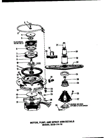 06 - Motor, Pump, And Spray Arm Details parts for Amana Dishwasher DUS-114-19 / DUS-114-1 9 from AppliancePartsPros.com