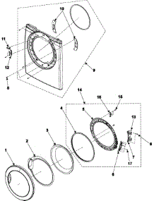 04 - Door parts for Samsung Dryer DV316BEW from AppliancePartsPros.com