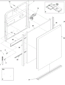 02 - Door parts for Amana Dishwasher DWA22AW / P1318622W from AppliancePartsPros.com
