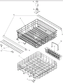 05 - Rack parts for Amana Dishwasher DWA63AB / P1318631W from AppliancePartsPros.com