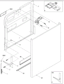 02 - Door parts for Amana Dishwasher DWA73AL / P1318627W from AppliancePartsPros.com