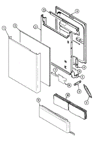 04 - Door parts for Maytag Dishwasher DWC7302AAB from AppliancePartsPros.com