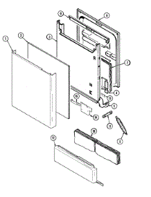03 - Door parts for Maytag Dishwasher DWU6702AAE from AppliancePartsPros.com