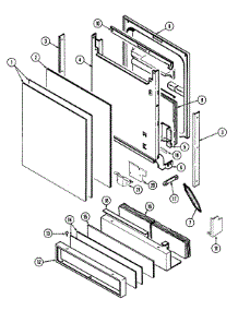 03 - Door parts for Maytag Dishwasher DWU7400BBX from AppliancePartsPros.com