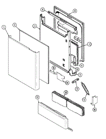 03 - Door parts for Maytag Dishwasher DWU9302AAB from AppliancePartsPros.com