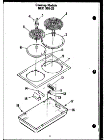 02 - Cook Top Module Ked 305-25 parts for Amana Cooktop EDR648 from AppliancePartsPros.com
