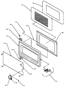 04 - Door Assy parts for Amana Microwave EFS65D / P4020006601 from AppliancePartsPros.com