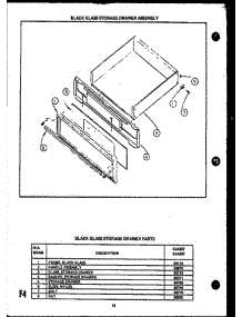 02 - Black Glass Storage Drawer Assy parts for Amana Range EJA367 from AppliancePartsPros.com