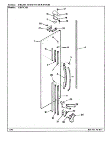 05 - Fresh Food Outer Door parts for Maytag Refrigerator ERSW24B / BM86A from AppliancePartsPros.com