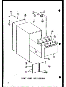 02 - Cabinet + Start Switch Assy parts for Amana Compactor ESMC-1-C / P1801104T C from AppliancePartsPros.com