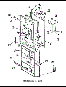 07 - Lower Door Parts parts for Amana Refrigerator ESR12E / P7395329W from AppliancePartsPros.com