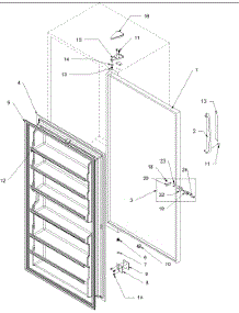 02 - Freezer Door parts for Amana Freezer ESU15HW / V43S-BAMW250 from AppliancePartsPros.com