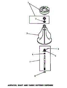 07 - Agitator, Shaft & Fabric Softener Disp parts for Amana Washer FA3080 from AppliancePartsPros.com