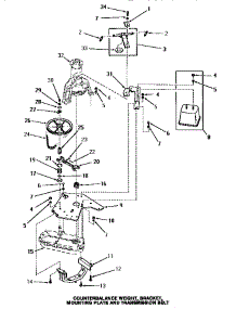 08 - Cbal Weight, Brkt, Mtg Plt & Trans parts for Amana Washer FA3590 from AppliancePartsPros.com