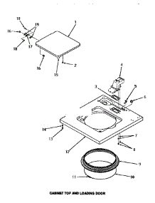 07 - Cabinet Top & Loading Door parts for Amana Washer FA3821 from AppliancePartsPros.com