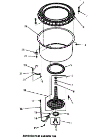 03 - Agitator Post & Spin Tub parts for Amana Washer FA4100 from AppliancePartsPros.com