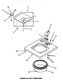 07 - Cabinet Top & Loading Door parts for Amana Washer FA4141 from AppliancePartsPros.com