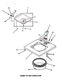 07 - Cabinet Top & Loading Door parts for Amana Washer FA4161 from AppliancePartsPros.com
