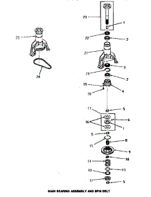 13 - Main Bearing Assy & Spin Belt parts for Amana Washer FA6011 from AppliancePartsPros.com