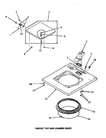 07 - Cabinet Top & Loading Door parts for Amana Washer FA6022 from AppliancePartsPros.com