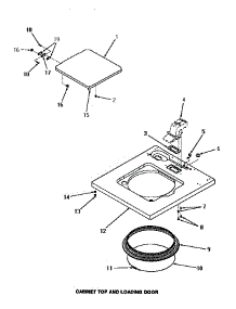 07 - Cabinet Top & Loading Door parts for Amana Washer FA6121 from AppliancePartsPros.com