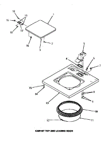 07 - Cabinet Top & Loading Door parts for Amana Washer FA6191 from AppliancePartsPros.com
