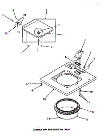 07 - Cabinet Top & Loading Door parts for Amana Washer FA6310 from AppliancePartsPros.com