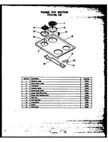 05 - Range Top Section parts for Amana Range FCU158 from AppliancePartsPros.com