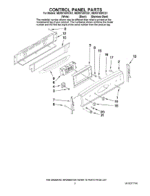 02 - Control Panel Parts parts for Maytag Range MER5765RCB1 from AppliancePartsPros.com