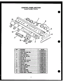 03 - Control Panel Section parts for Amana Range FDU275 from AppliancePartsPros.com