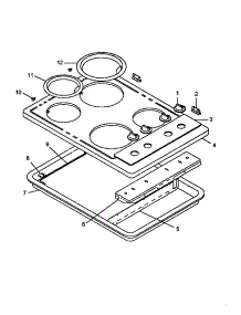 02 - Main Top Assy parts for Amana Cooktop FET1322B / P1131551N B from AppliancePartsPros.com