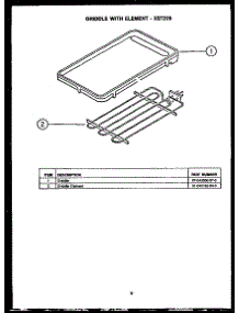 04 - Griddle With Element - Xst229 parts for Amana Cooktop FET265 from AppliancePartsPros.com