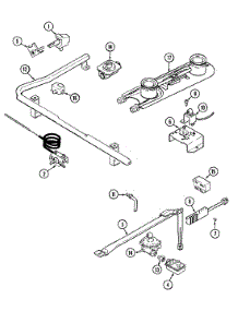 02 - Gas Controls (G3110prx5k) parts for Admiral Range G3110PRA5K from AppliancePartsPros.com