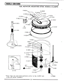 07 - Tub, Agitator, Mtg. Stem, Hoses & Clamps parts for Maytag Washer GA308 from AppliancePartsPros.com