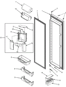 15 - Refrigerator Door (Gc2227hekb / S / W) parts for Admiral Refrigerator GC2227HEKB from AppliancePartsPros.com