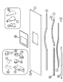07 - Freezer Outer Door parts for Admiral Refrigerator GC2227SDFB from AppliancePartsPros.com