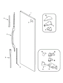 08 - Fresh Food Outer Door parts for Admiral Refrigerator GC2229GEHB from AppliancePartsPros.com