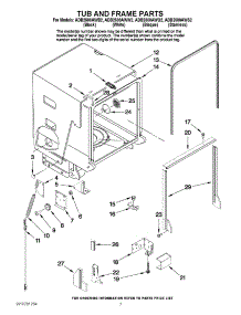 07 - Tub And Frame Parts parts for Maytag Dishwasher ADB2500AWB2 from AppliancePartsPros.com