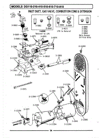 06 - Inlet Duct, Gas Valve, Cone & Extension parts for Maytag Dryer GDG210 from AppliancePartsPros.com