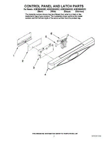 02 - Control Panel And Latch Parts parts for Maytag Dishwasher ADB2500AWQ2 from AppliancePartsPros.com